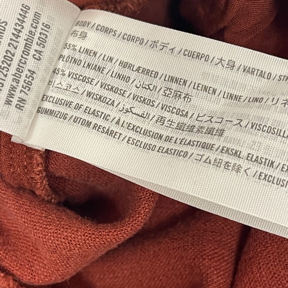 Abercrombie & Fitch Brown High Waist Linen Blend Shorts Women’s Small Rust - Picture 4 of 8